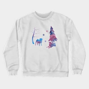 Pugs Winter Art Crewneck Sweatshirt